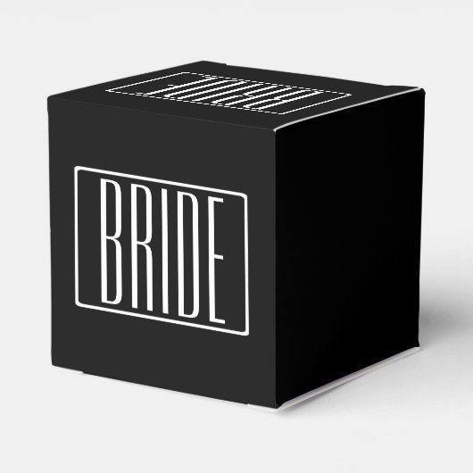はっきりしたお名前モダンまたは単語 |黒の上に白 フェイバーボックス (裏面サイド)