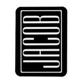 はっきりしたお名前モダンまたは単語 |黒の上に白 マグネット (縦)