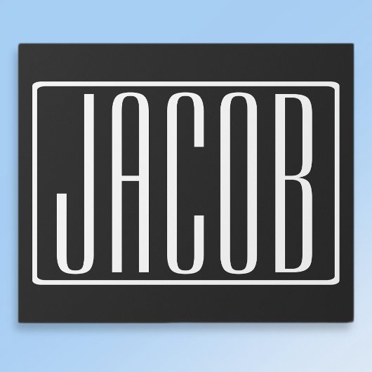 はっきりしたお名前モダンまたは単語 |黒の上に白 ラッピングペーパー