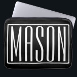 はっきりしたお名前モダンまたは単語 |黒の上に白 ラップトップスリーブ<br><div class="desc">はっきりした&モダン.</div>