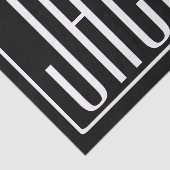 はっきりしたお名前モダンまたは単語 |黒の上に白 薄葉紙 (詳細)