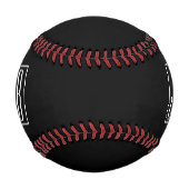 はっきりしたお名前モダンまたは単語 |黒の上に白 野球ボール (正面)