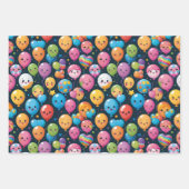 はっきりしたかわいい誕生日パターン ラッピングペーパーシート (正面3)