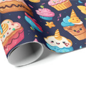 はっきりしたかわいい誕生日パターン ラッピングペーパー (ロールコーナー)