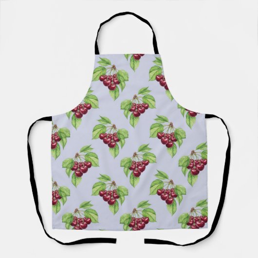 はっきりしたさくらんぼオン・ブランチby Natasha Us エプロン (正面)