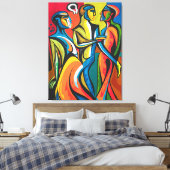 はっきりしたつながり-抽象芸術キャンバスアート キャンバスプリント (インサイチュ (寝室))