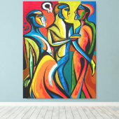 はっきりしたつながり-抽象芸術キャンバスアート キャンバスプリント (インサイチュ (ウッドフロア))