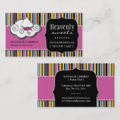 はっきりしたでお洒落なカップケーキ|のベーカリーの名刺 名刺 (正面/裏面)