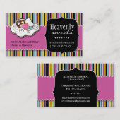 はっきりしたでお洒落なカップケーキ|のベーカリーの名刺 名刺 (正面/裏面)