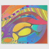 はっきりしたでオーガニックなデザインのリネン包装紙 ラッピングペーパー (フラット)