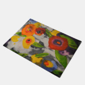 はっきりしたでカラフルでモダンな夜花の玄関マット ドアマット (アングル)