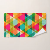 はっきりしたでカラフルで明るく幾何学的な三角形パターン バスタオルセット (ハンドタオル)