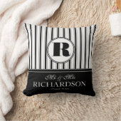 はっきりしたでストライプなパターンモノグラム氏および夫人 クッション (ブランケット)