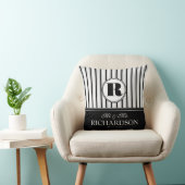 はっきりしたでストライプなパターンモノグラム氏および夫人 クッション (椅子)