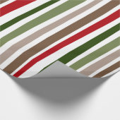 はっきりしたでモダンでカラフルで不均等でストライプな休日のスタイル ラッピングペーパー (角)