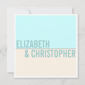 はっきりしたでモダンで写実的なブロックの結婚式招待状 招待状 (裏面)