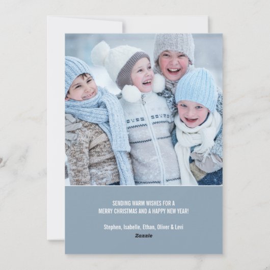 はっきりしたでモダンなメリークリスマスの大きい写真カード シーズンカード (裏面)