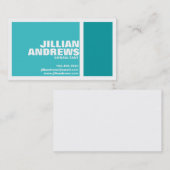 はっきりしたでモダンな割れた箱-ティール(緑がかった色) 名刺 (正面/裏面)