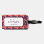 はっきりしたでモダンな紫色のオレンジ千鳥格子のなモノグラム ラゲッジタグ (裏面横)