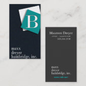 はっきりしたで写実的なモノグラム-アートディレクター芸術家、 名刺 (正面/裏面)