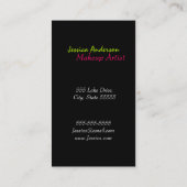 はっきりしたで及びカラフルなメーキャップアーティスト 名刺 (裏面)