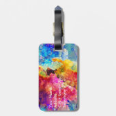 はっきりしたで及び明るい水彩画の花柄パターン ラゲッジタグ (裏面縦)