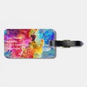 はっきりしたで及び明るい水彩画の花柄パターン ラゲッジタグ (裏面横)