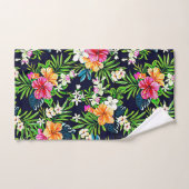 はっきりしたで及び明るい熱帯ハイビスカスの花 バスタオルセット (ハンドタオル)