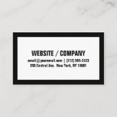 はっきりしたで大きい文字の白い/黒のボーダー名刺 名刺 (裏面)