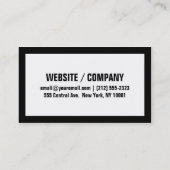 はっきりしたで大きい文字の白い/黒のボーダー名刺 名刺 (裏面)