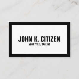 はっきりしたで大きい文字の白い/黒のボーダー名刺 名刺