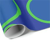 はっきりしたで幾何学的で青いオレンジギフト用包装紙 ラッピングペーパー (ロールコーナー)