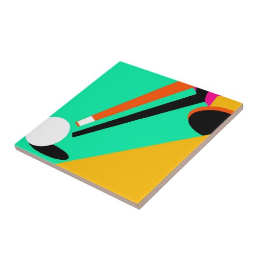 はっきりしたで抽象的なプールのビリヤードの手掛り球の棒のタイル タイル (側面)