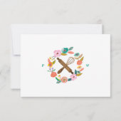 はっきりしたで抽象的な花柄及び群葉麺棒のレシピ ノートカード (裏面)