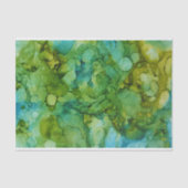 はっきりしたで明るく青および緑の抽象美術パターン 薄葉紙 (正面)