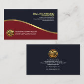 はっきりしたで精力的なレトロの金ゴールドの波の投資 名刺 (正面/裏面)