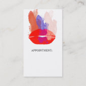 はっきりしたで赤い唇の水彩画ブラシストローク化粧 予約カード (裏面)