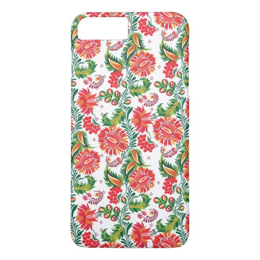 はっきりしたで赤い花のダリアの花の花柄パターン Case-Mate iPhoneケース (裏面)