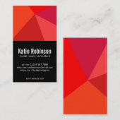 はっきりしたで赤くおよび黒い最小主義の名刺 名刺 (正面/裏面)