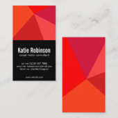 はっきりしたで赤くおよび黒い最小主義の名刺 名刺 (正面/裏面)
