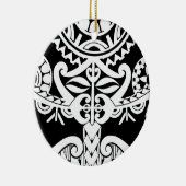 はっきりしたで重く黒い種族のポリネシアの入れ墨のマスク セラミックオーナメント (右)