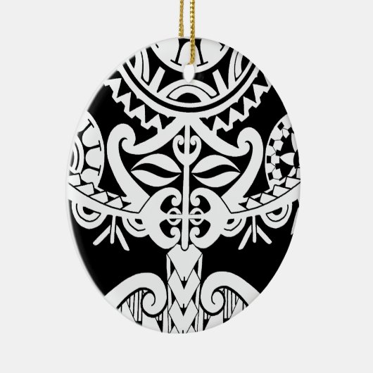 はっきりしたで重く黒い種族のポリネシアの入れ墨のマスク セラミックオーナメント (右)