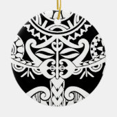 はっきりしたで重く黒い種族のポリネシアの入れ墨のマスク セラミックオーナメント (正面)