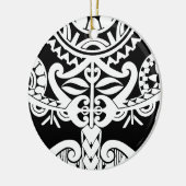 はっきりしたで重く黒い種族のポリネシアの入れ墨のマスク セラミックオーナメント (左)
