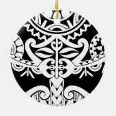 はっきりしたで重く黒い種族のポリネシアの入れ墨のマスク セラミックオーナメント (裏面)