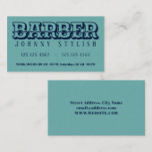 はっきりしたで青いデュオの調子のヴィンテージのスタイルの理容師 名刺 (正面/裏面)