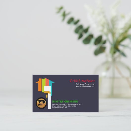 はっきりしたで顕著で精力的な多彩の家ペインター 名刺 (スタンド正面)