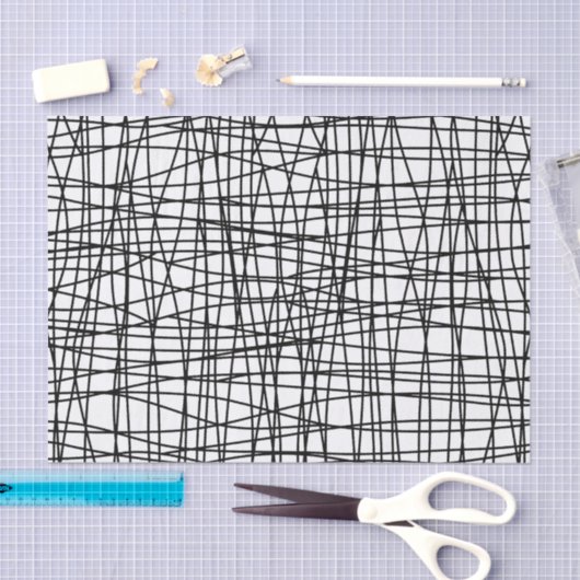 はっきりしたで黒く及び白い走り書きの芸術のティッシュペーパー 薄葉紙 (クラフト)