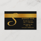 はっきりしたで、エレガントで黒い金ゴールドのストライプのなメーキャップアーティスト 名刺 (裏面)