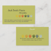 はっきりしたで、エレガントなペット付き添い 名刺 (正面/裏面)